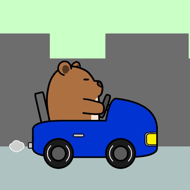 ブロロン車運転クマGIFアニメ