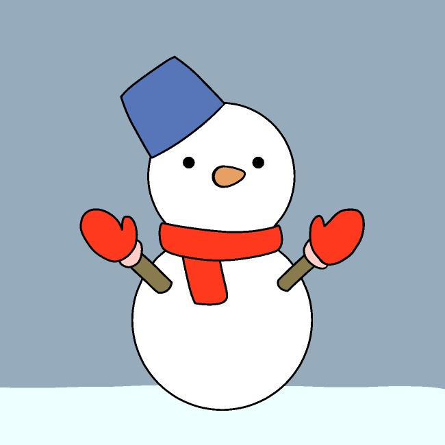 雪だるま作成GIFアニメ