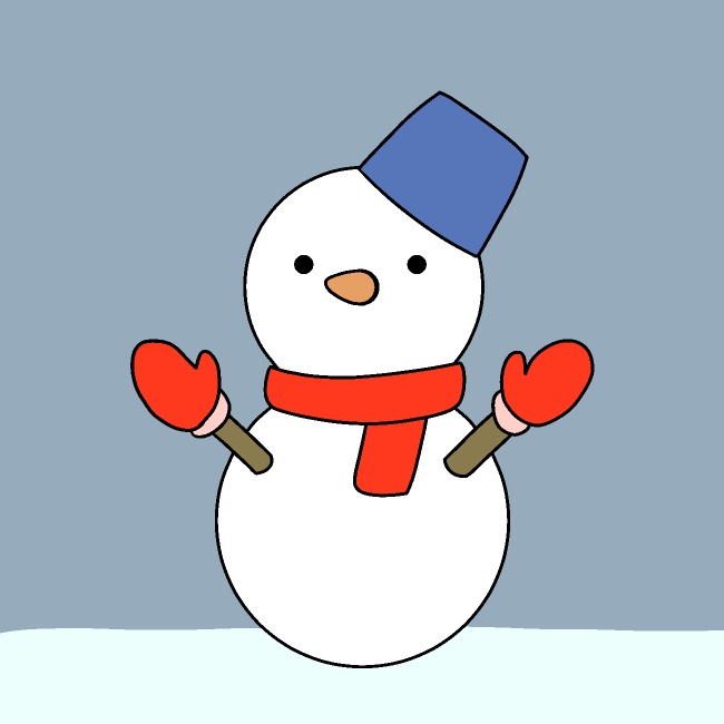 雪だるま作成GIFアニメ
