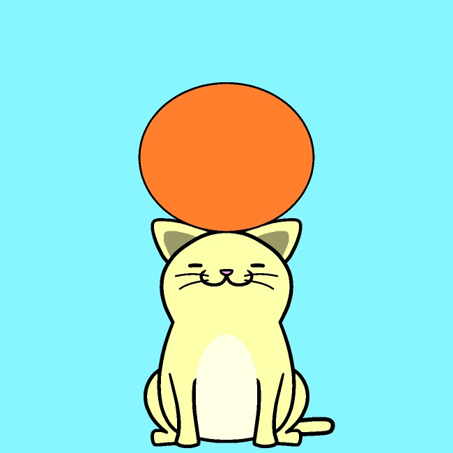 ボールヘディング猫GIFアニメ