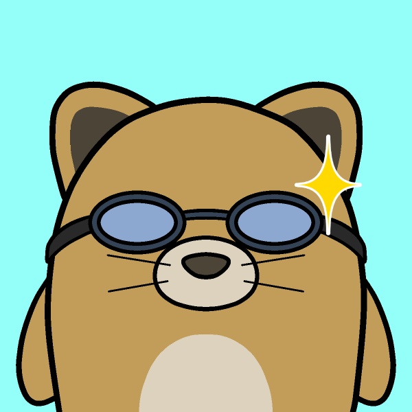 ゴーグル装着イヌGIFアニメ