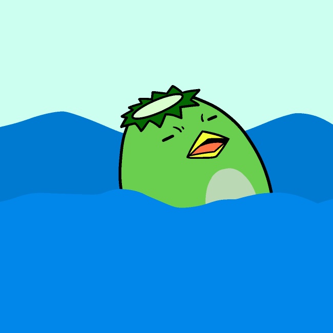 河童の川流れGIFアニメ