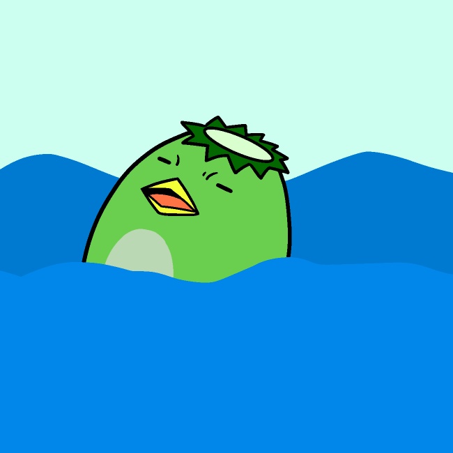 河童の川流れGIFアニメ