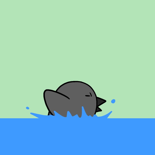 カラスの行水GIFアニメ