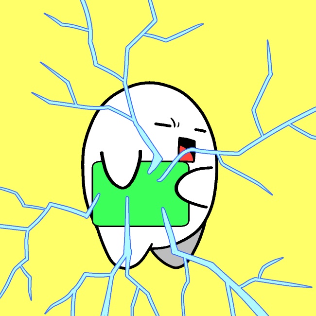 下敷き静電気ビリビリGIFアニメ