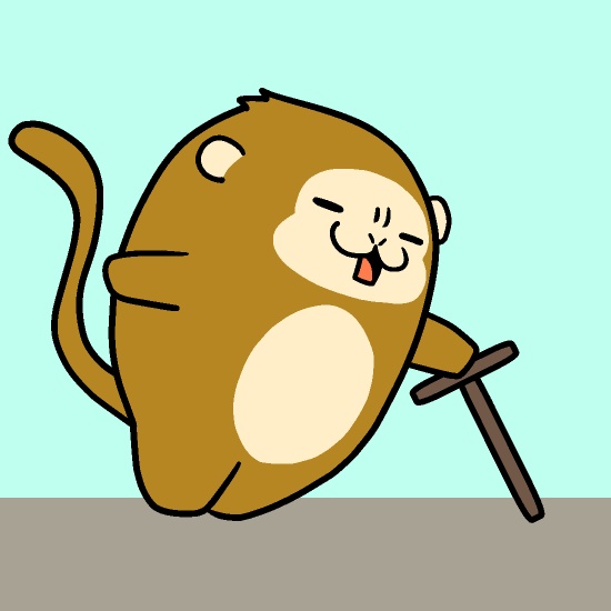 転ばぬ先の杖サルGIFアニメ