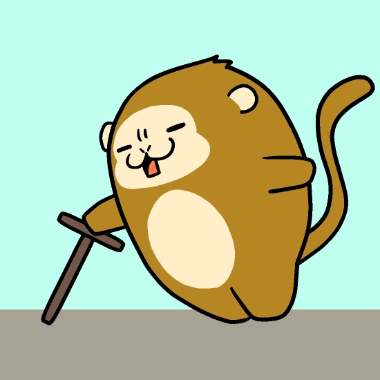 転ばぬ先の杖サルGIFアニメ