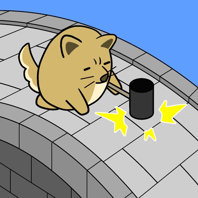 石橋を叩いて渡るイヌGIFアニメ