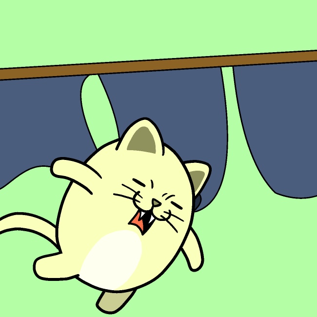 暖簾に腕押しネコGIFアニメ