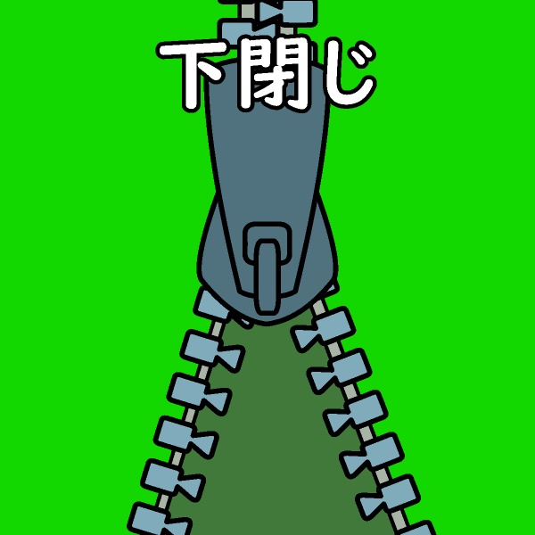 ファスナー閉じGIFアニメ