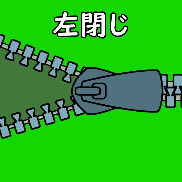 ファスナー閉じGIFアニメ