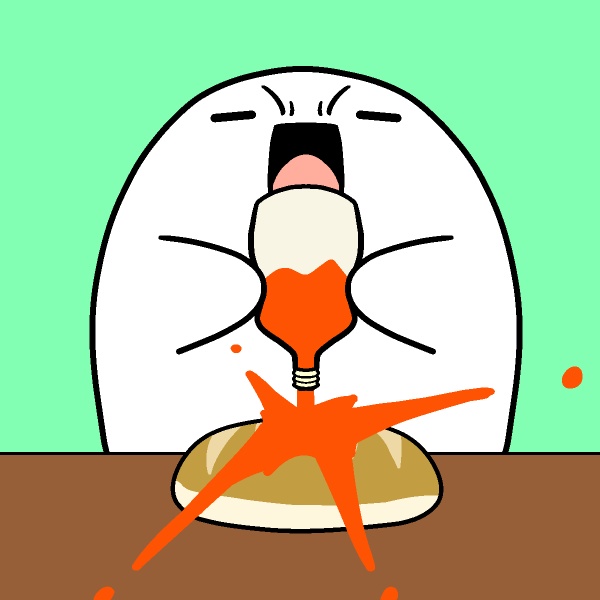 ケチャップぶしゃー！GIFアニメ
