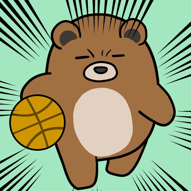 バスケットドリブル熊GIFアニメ