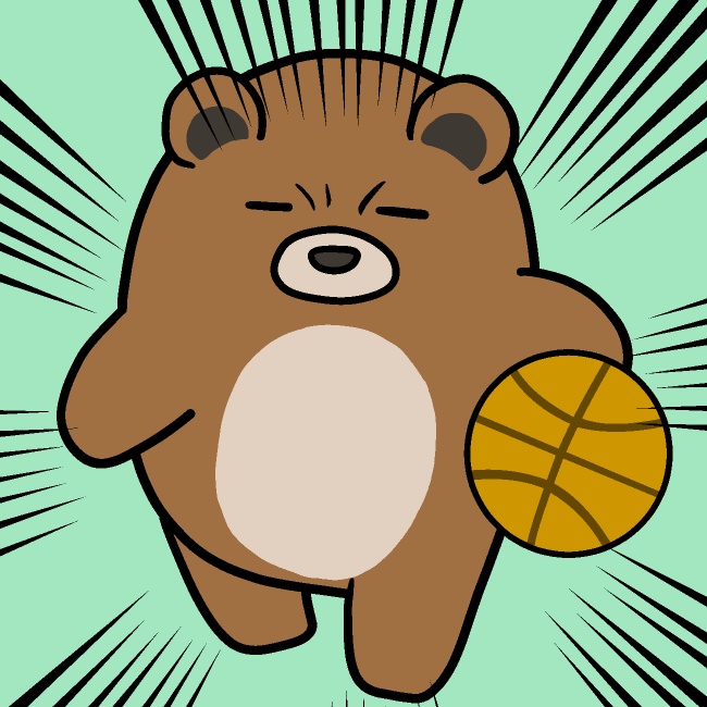 バスケットドリブル熊GIFアニメ