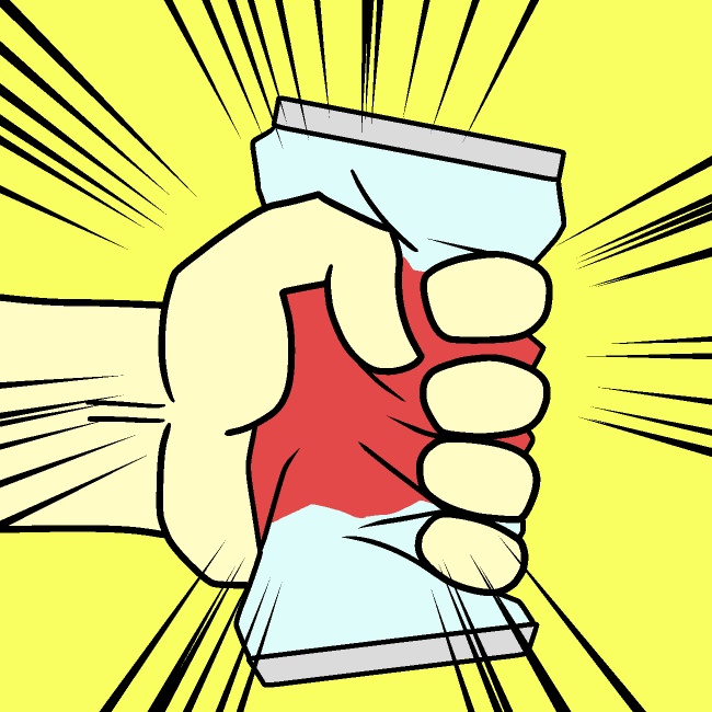 空き缶握り潰しGIFアニメ