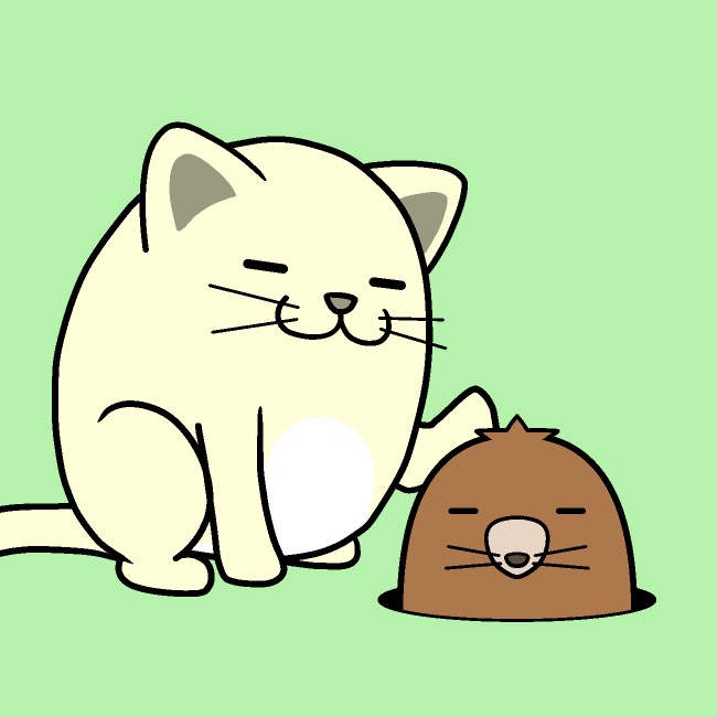 モグラ戻しネコGIFアニメ