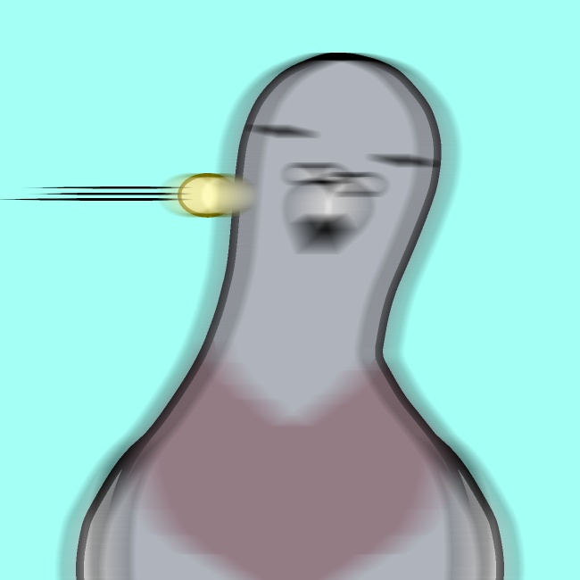 豆鉄砲食らう鳩GIFアニメ