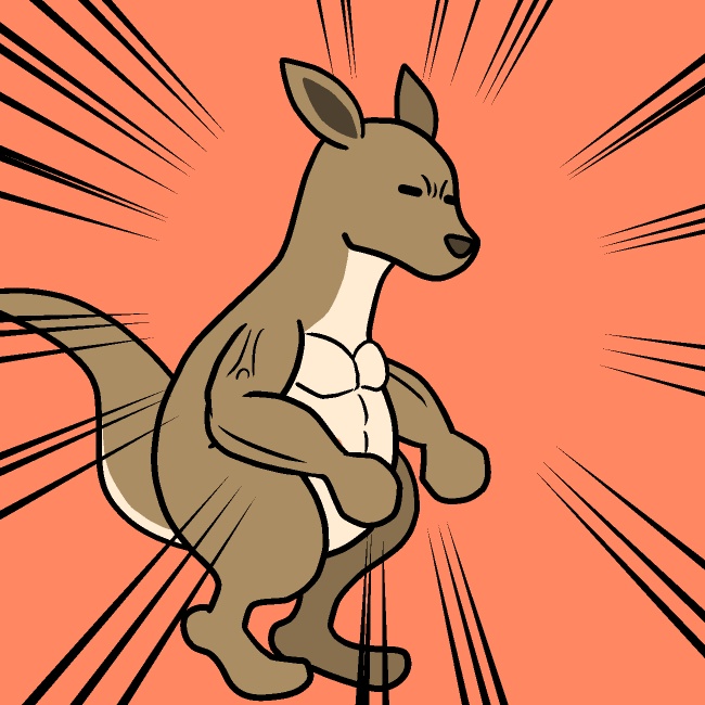 むきむきカンガルーGIFアニメ