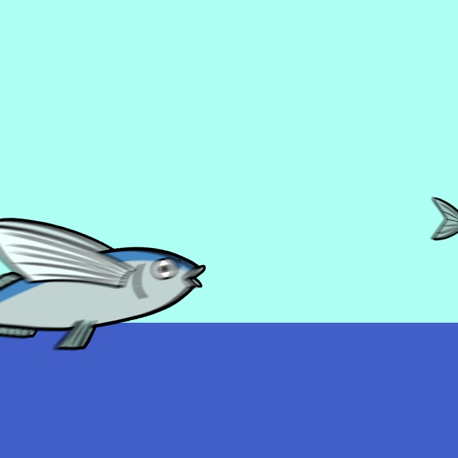 トビウオの大群GIFアニメ