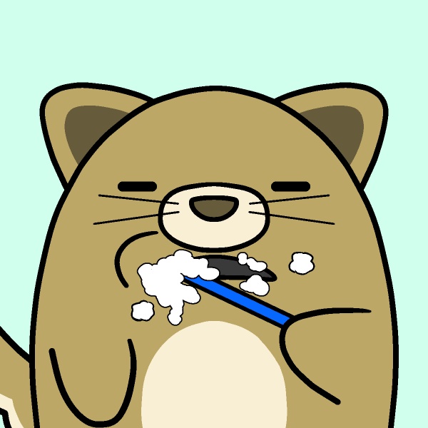 歯磨きイヌGIFアニメ