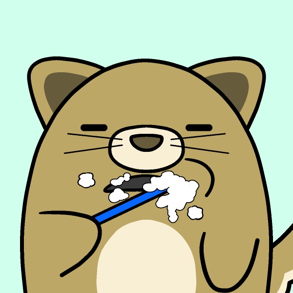歯磨きイヌGIFアニメ