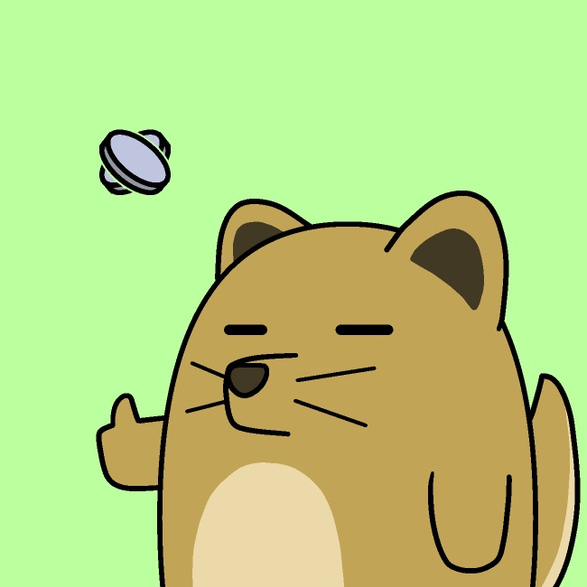 コイントス失敗犬GIFアニメ