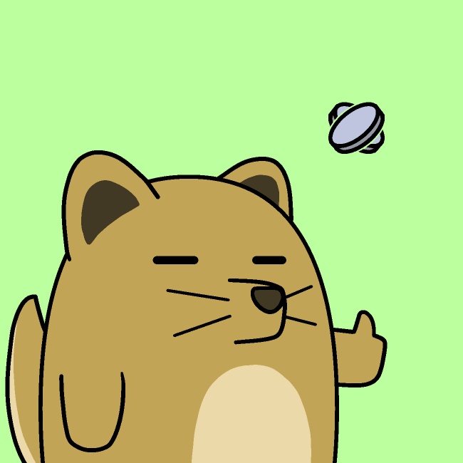 コイントス失敗犬GIFアニメ