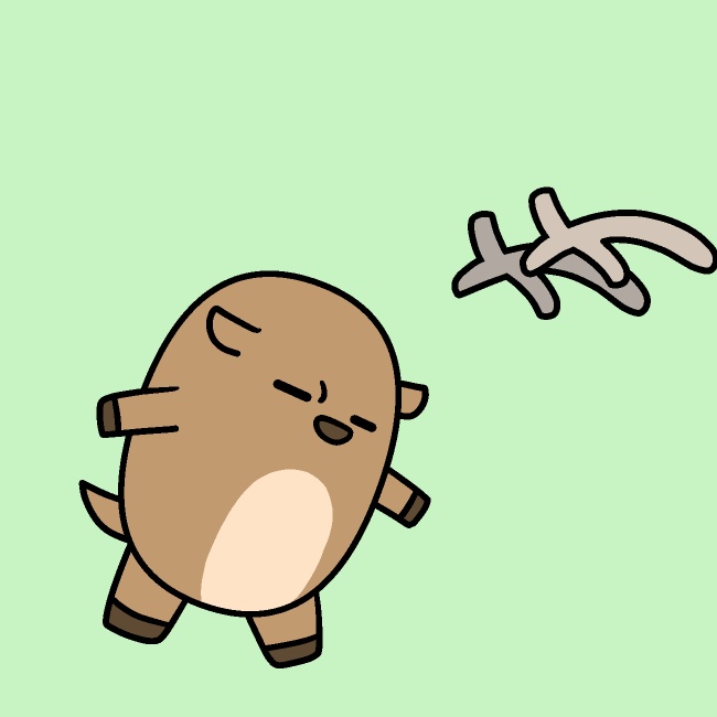 鹿の角ブーメランGIFアニメ