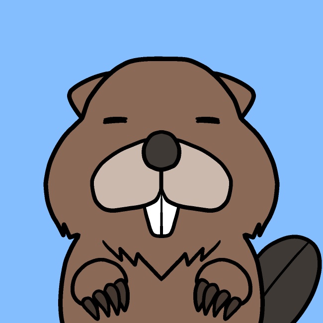 一瞬歯を出すビーバーGIFアニメ
