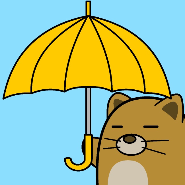 傘を開くイヌGIFアニメ