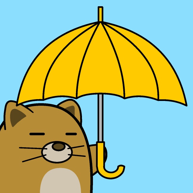 傘を開くイヌGIFアニメ