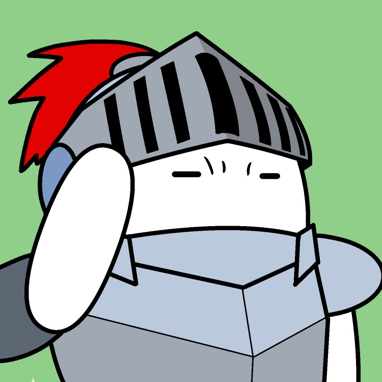 面落ちイライラ騎士GIFアニメ