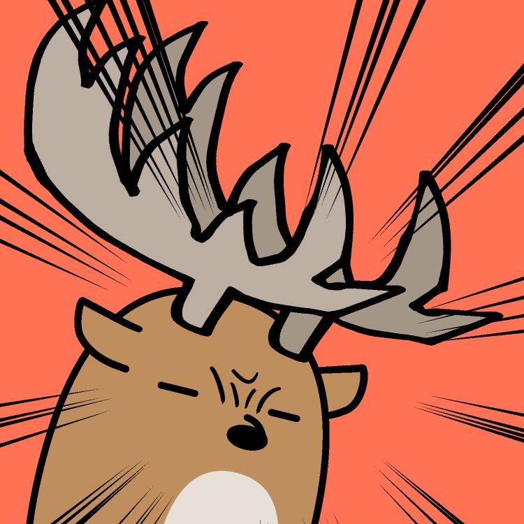 本気を出す鹿GIFアニメ