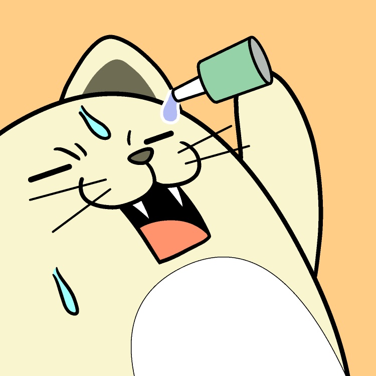 目薬プルプル猫GIFアニメ