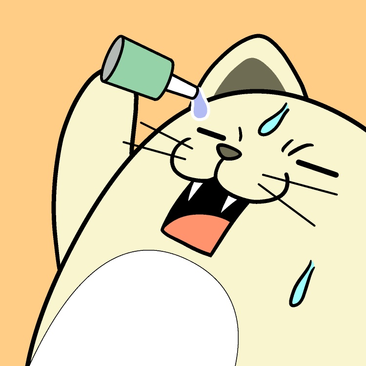 目薬プルプル猫GIFアニメ