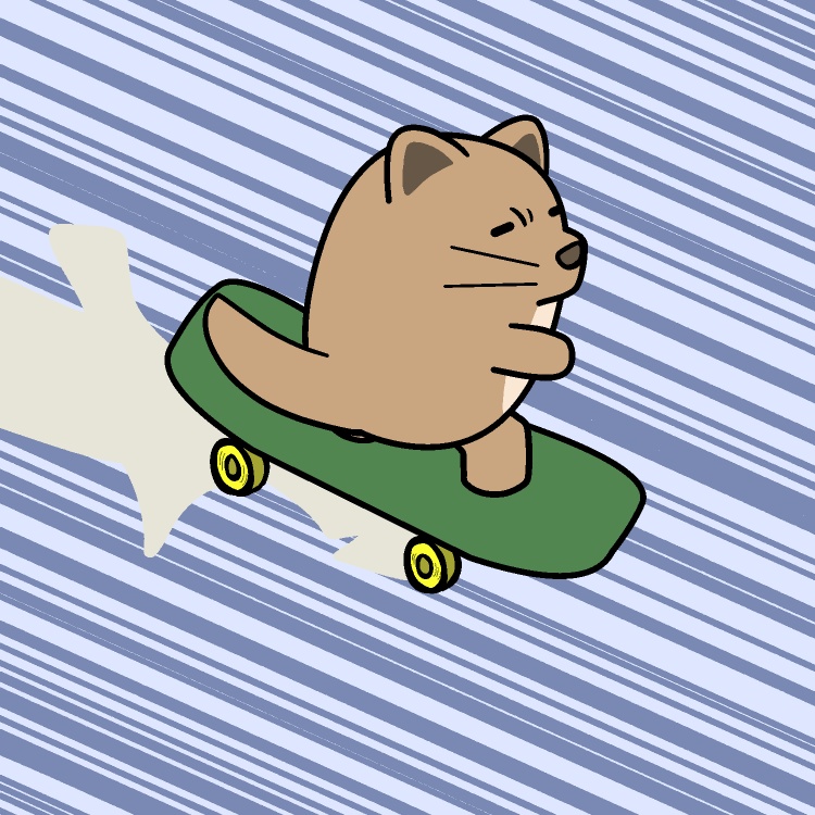 スケボー滑走イヌGIFアニメ