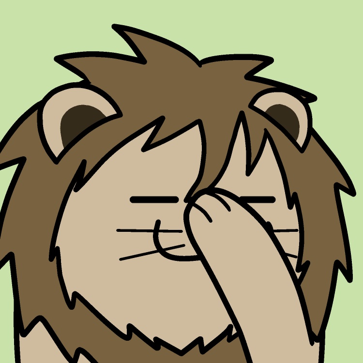 前髪気になるライオンGIFアニメ