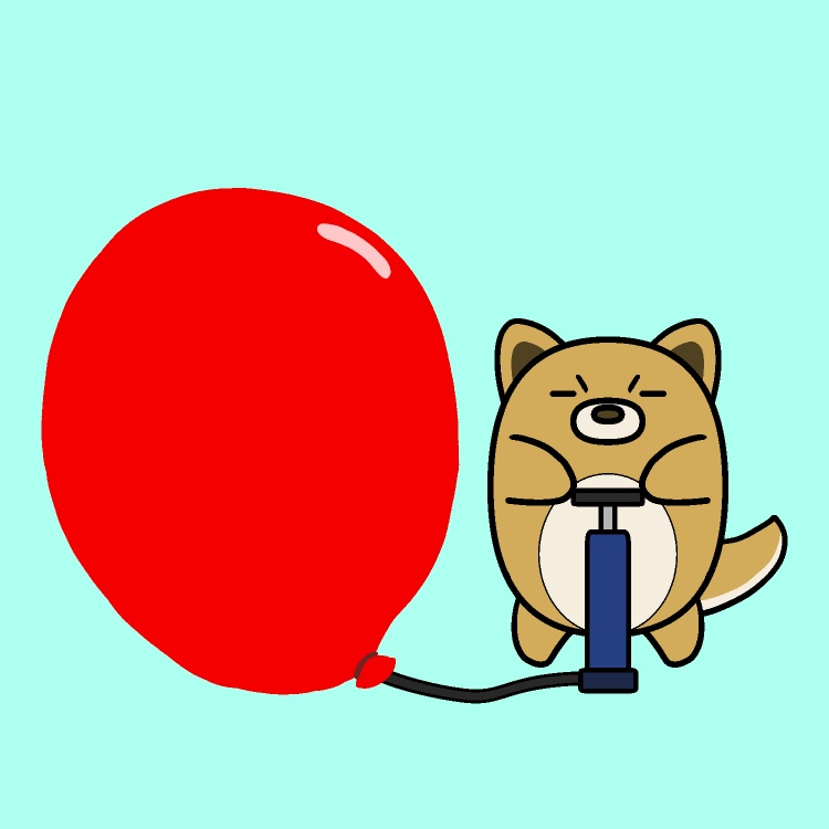 風船空気入れ犬GIFアニメ