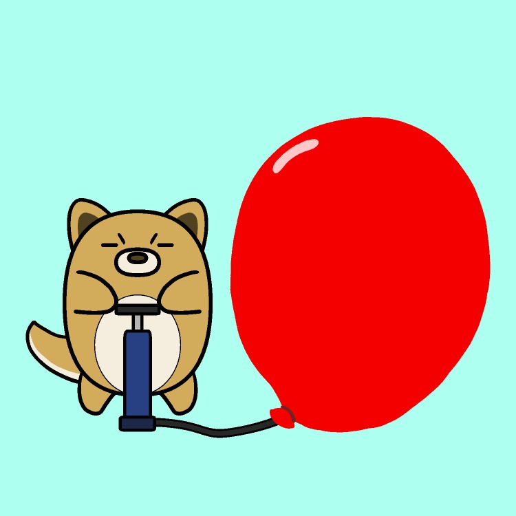 風船空気入れ犬GIFアニメ