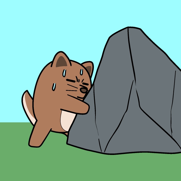 岩全然動かせないイヌGIFアニメ
