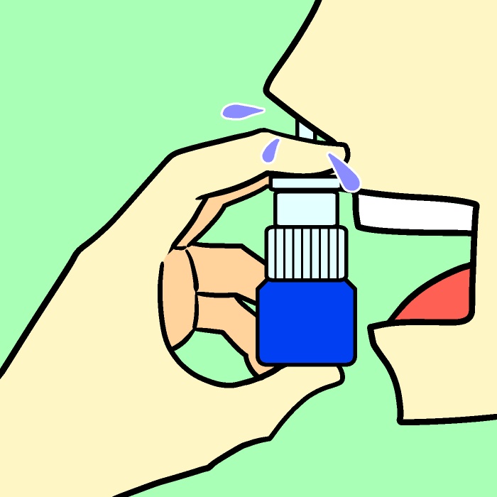 点鼻薬シュッシュGIFアニメ