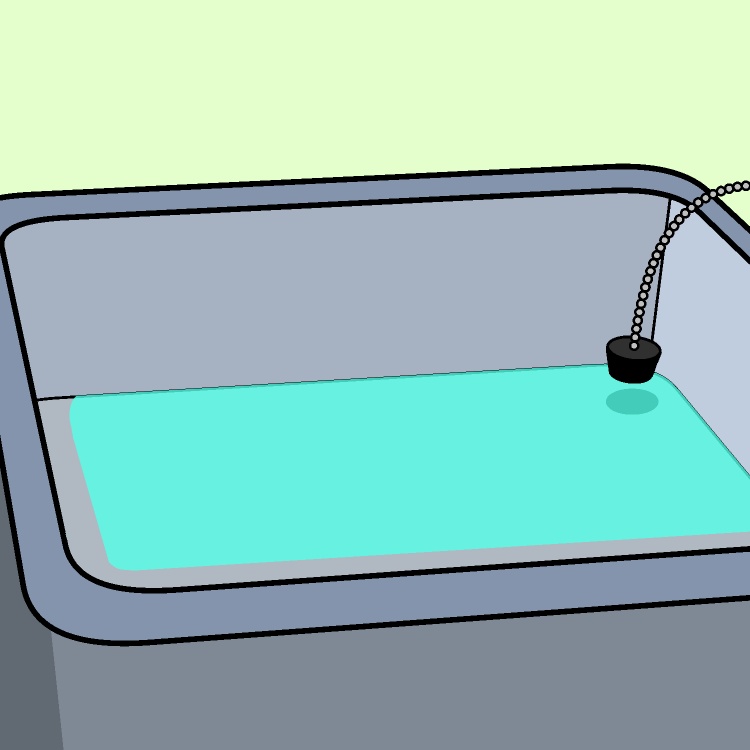 風呂の栓抜きGIFアニメ