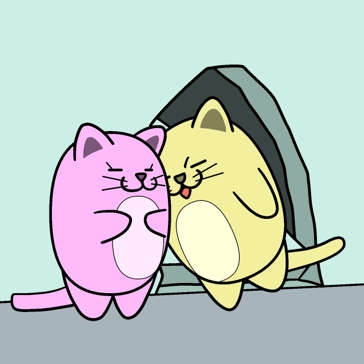 壁ドンし過ぎネコGIFアニメ