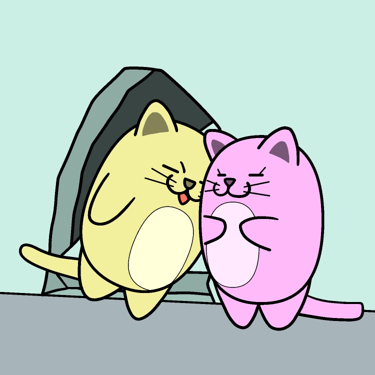 壁ドンし過ぎネコGIFアニメ