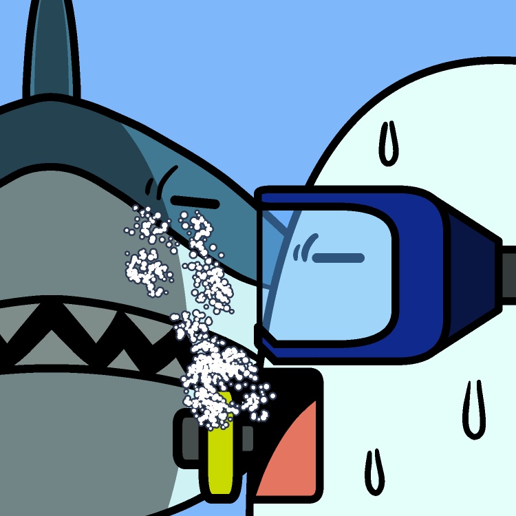 振り向けばサメGIFアニメ