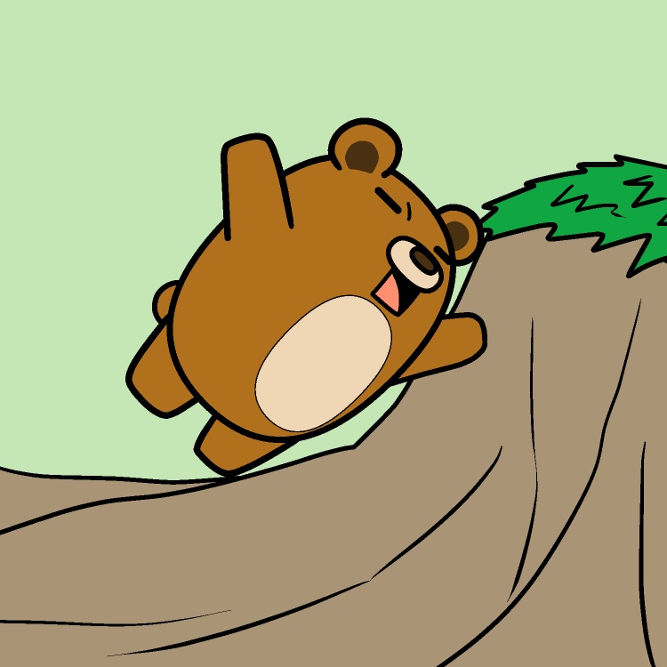 飛び込み冬眠クマGIFアニメ