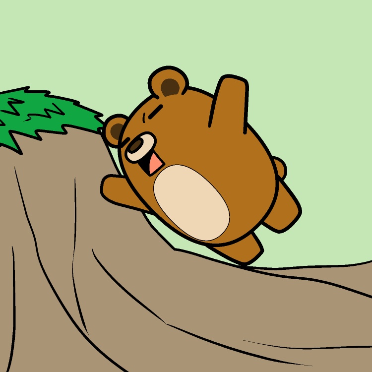 飛び込み冬眠クマGIFアニメ