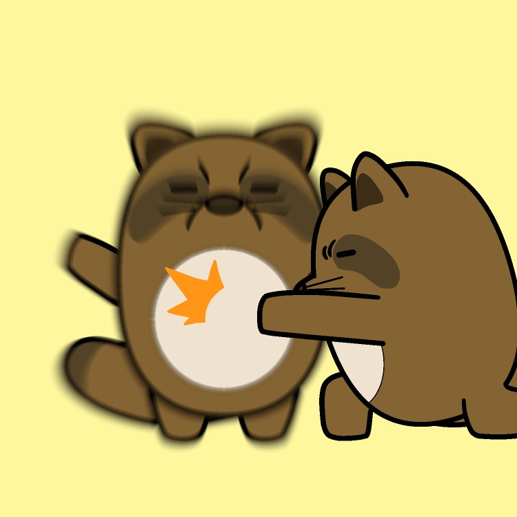 タヌキの腹鼓GIFアニメ