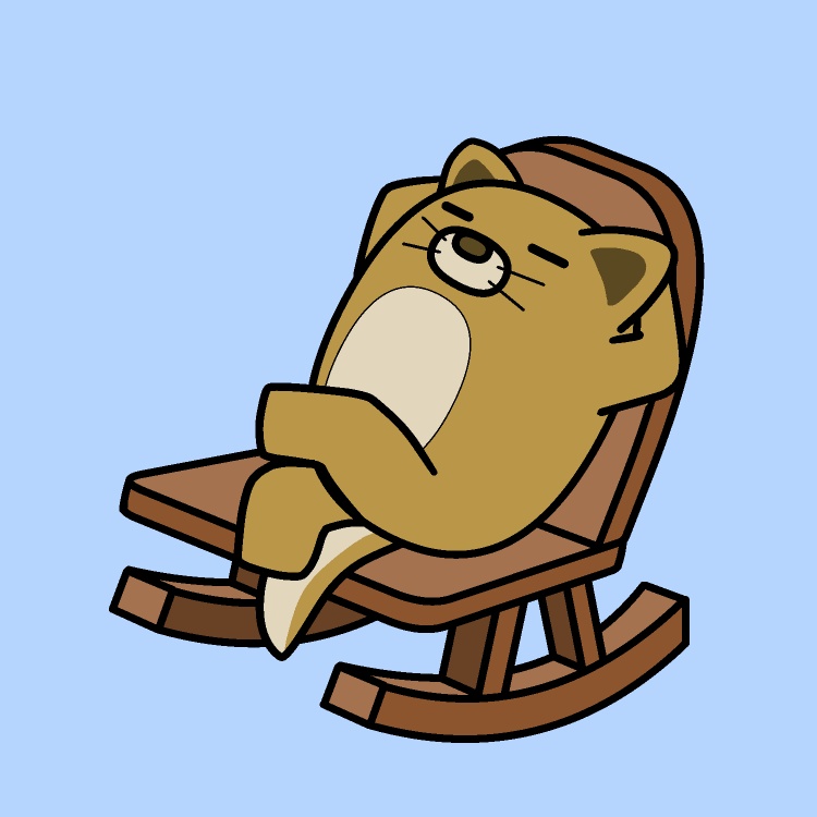 ゆらゆらロッキングチェアのイヌGIFアニメ