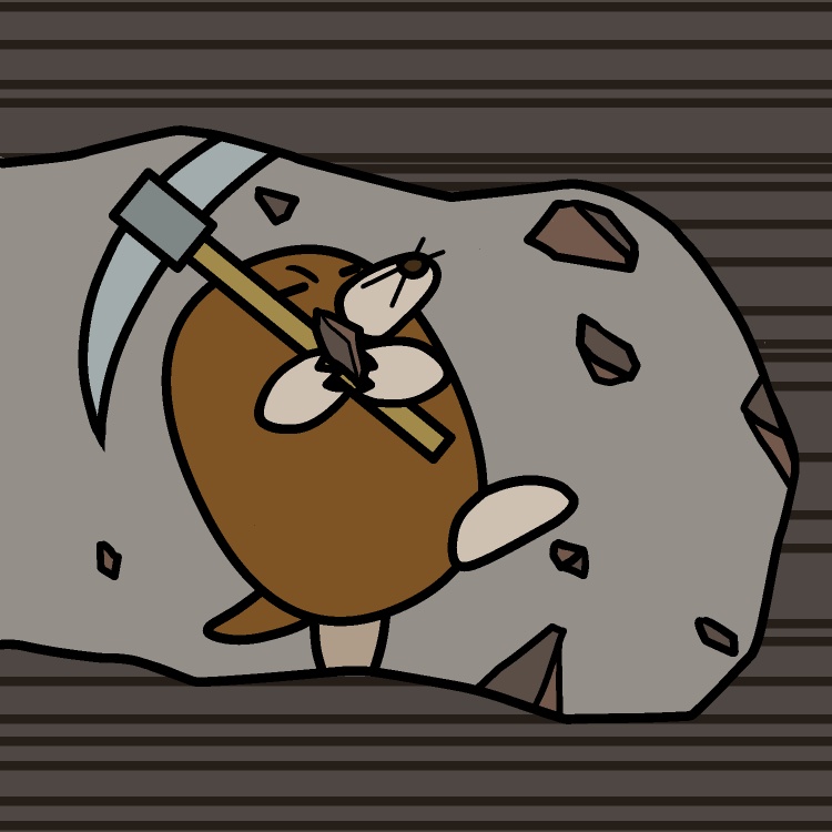 地中を掘り進むモグラGIFアニメ